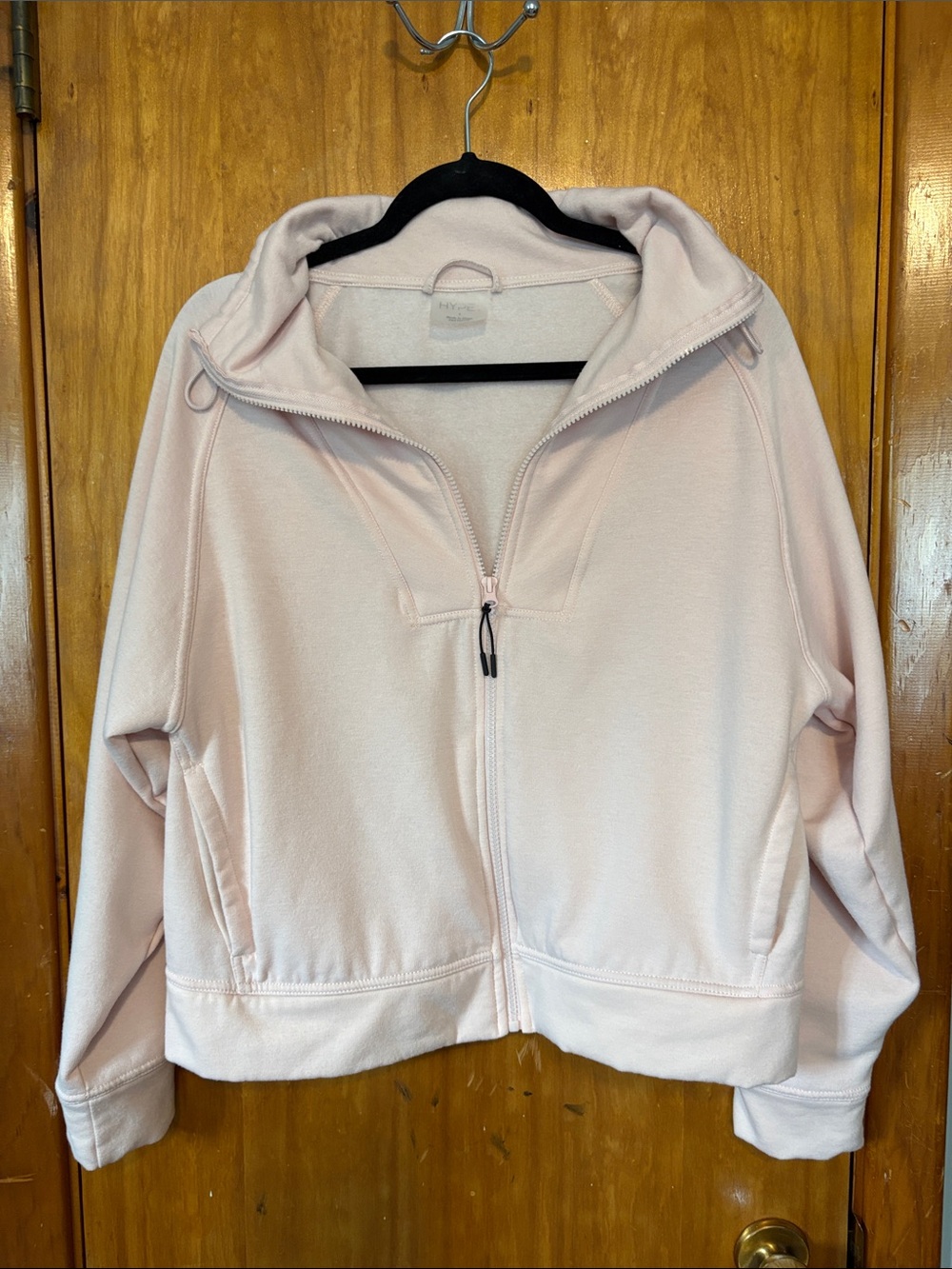Hype Light Pink Full-Zip Hoodie Jacket - Women - Size L